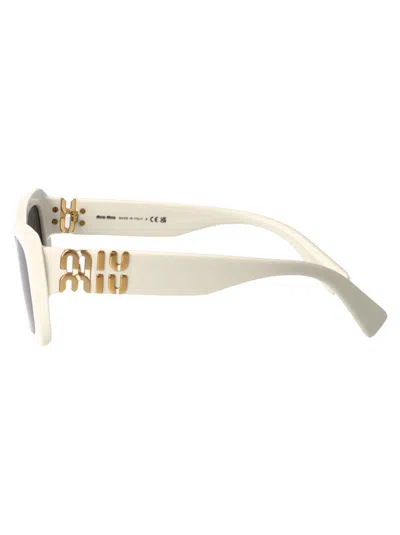 Miu Miu Bianco Acetate Sunglasses In Neutral
