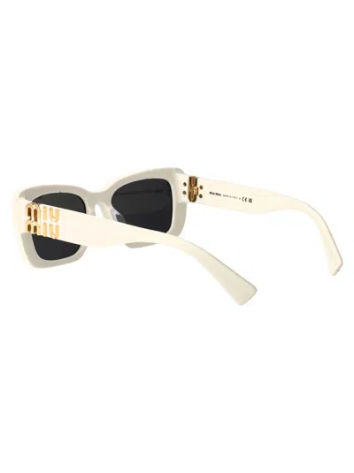 Miu Miu Bianco Acetate Sunglasses In Neutral