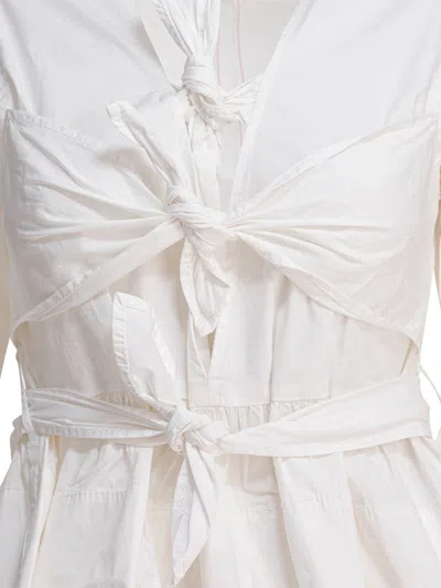 Ganni White Stretch Cotton Blouse In White