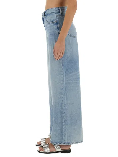 Ganni Soft Rigid Denim Baggy Jeans In Blue
