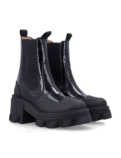 Ganni Cleated Heeled Mid Chelsea Boots