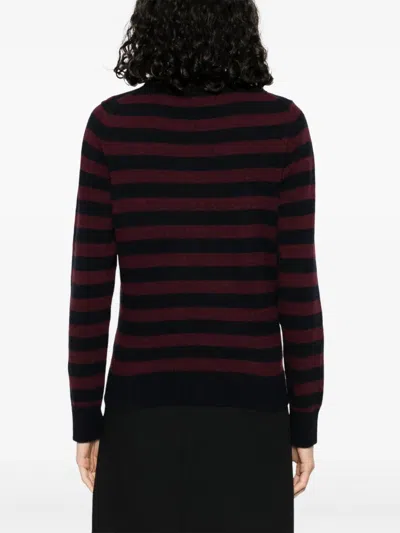 Ganni Graphic Wool Mix Poodle Stripe Crewneck Knitwear Multicolor