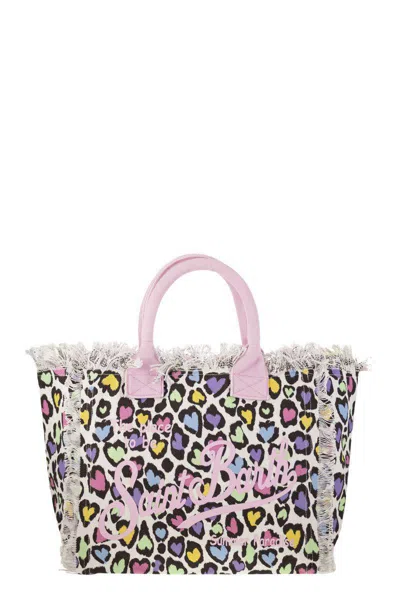 Mc2 Saint Barth Vanity - Canvas Bag With Heart Print