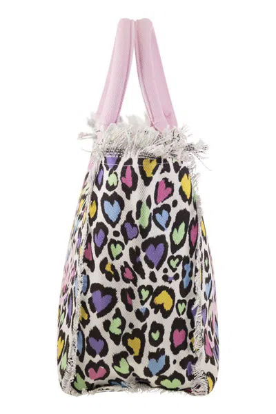 Mc2 Saint Barth Vanity - Canvas Bag With Heart Print
