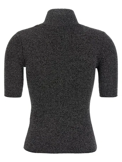 Missoni Silver Roll-neck Sweater In Black
