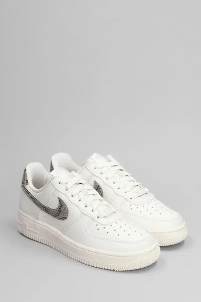 Nike Air Force 1 07 Sneakers In White Leather In White