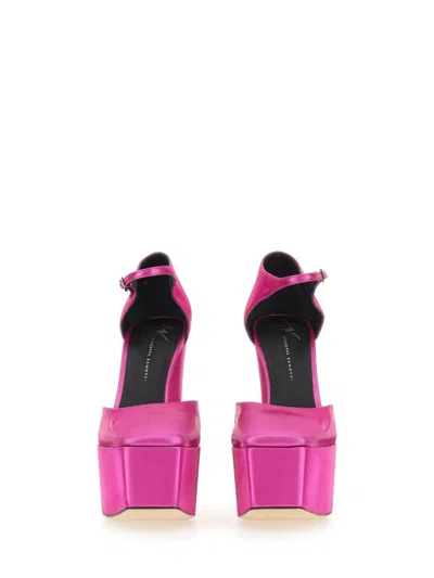 Giuseppe Zanotti Woman Pumps Fuchsia Size 10 Textile Fibers In Pink