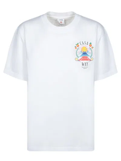 Casablanca Vibrant La Days Print T-shirt By  In Blue