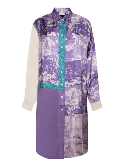 Pierre-louis Mascia Blue Purple Silk Duster