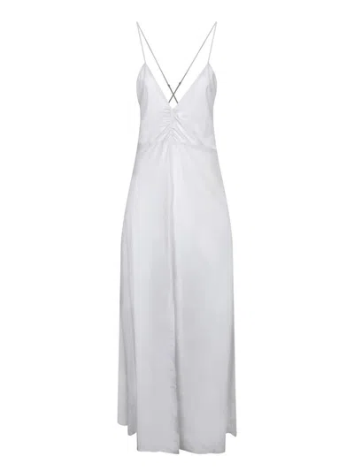 Forte Forte Habotai Mother Of Pearl Silk Dress In White