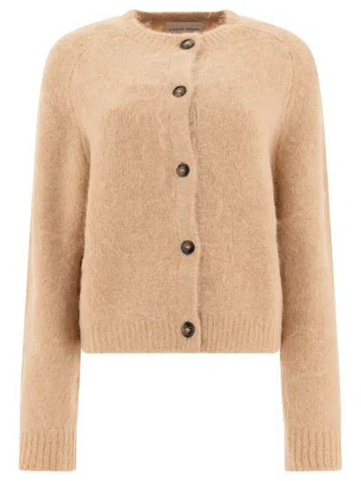 Loulou Studio "arsen" Crew Neck Cardigan In Nude
