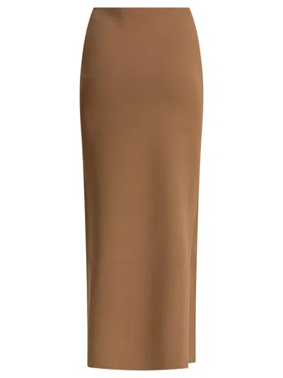 Max Mara Alce Maxi Pencil Skirt In Brown