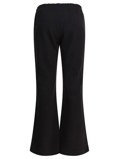 Pinko Logo-embroidered Flared Trousers In Black