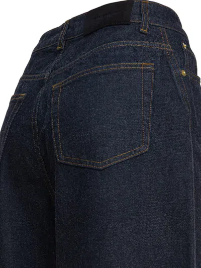 Givenchy Women Twisted Dark Blue Denim Jeans In Blue