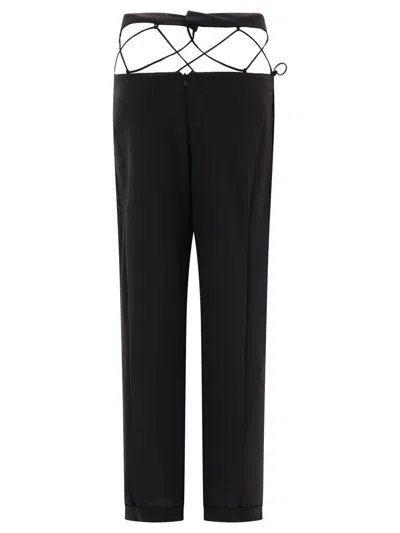 Nensi Dojaka Tailored Trousers With Laced Waistband In Black