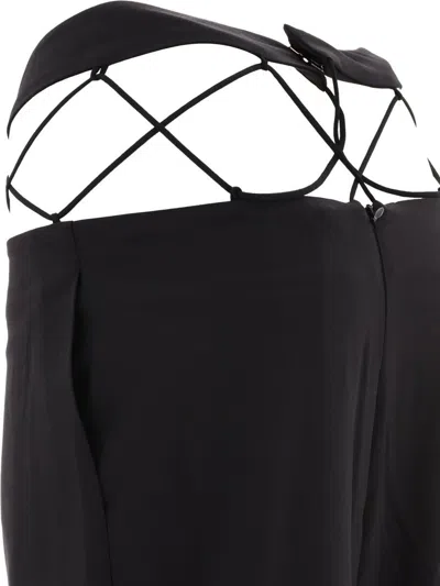 Nensi Dojaka Tailored Trousers With Laced Waistband In Black