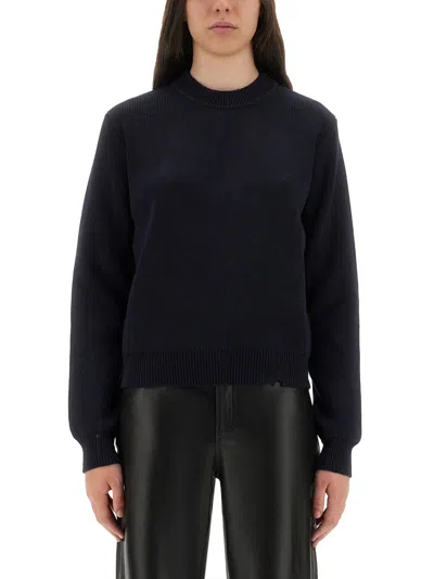 Golden Goose Cotton Jersey Crew Neck Long Sleeves In Black