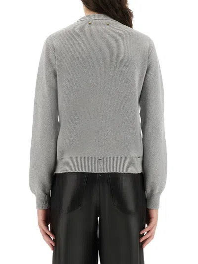 Golden Goose Ribbed Cotton Jersey Sweater With Logo Patch
