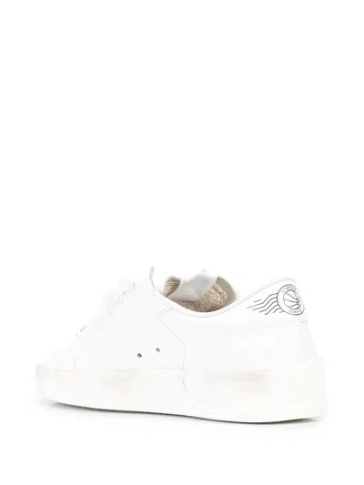 Golden Goose White Stardan Leather Sneakers With Star Motif In White