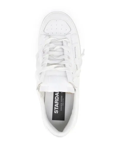 Golden Goose White Stardan Leather Sneakers With Star Motif In White