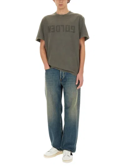 Golden Goose Golden Regular T-shirt Men In Gray