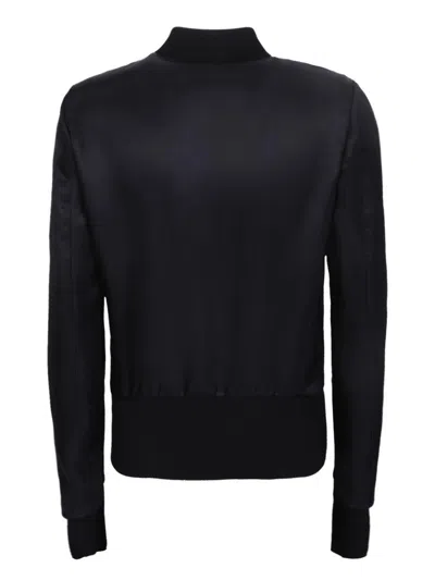 Sapio Silk Bomber Jacket In Black