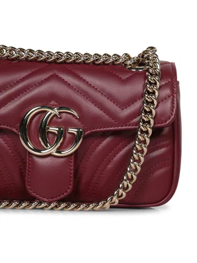 Gucci Small Gg Marmont Shoulder Bag In Red