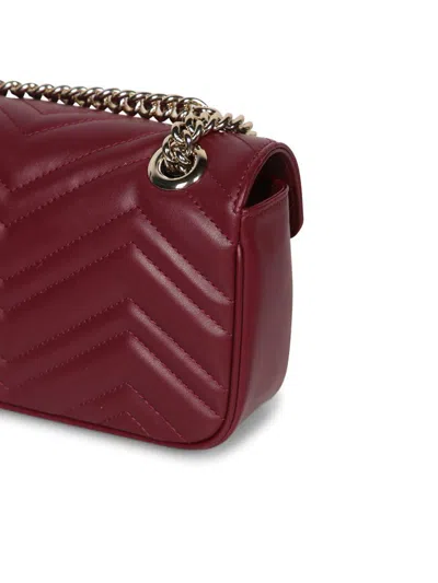 Gucci Small Gg Marmont Shoulder Bag In Red