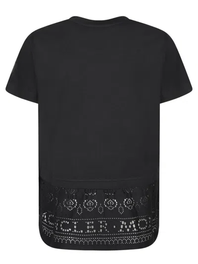 Moncler Black Lace Jersey T-shirt In Black
