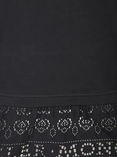 Moncler Black Lace Jersey T-shirt In Black