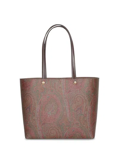 Etro Womens Arnica Cotton-blend Shoulder Bag Brown