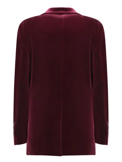 C.p. Company Burgundy Velvet Jacket