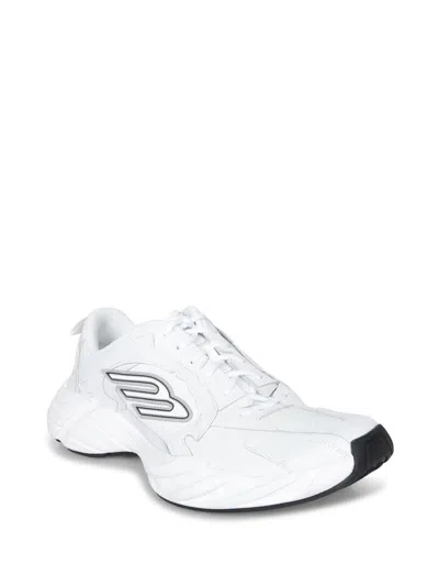 Balenciaga Men White Cowskin And Polyester Monday Shoe Sneakers