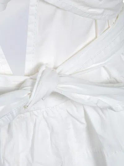 Ganni White Stretch Cotton Blouse In White