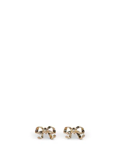 Self-portrait Gold Bow Earrings In Gold