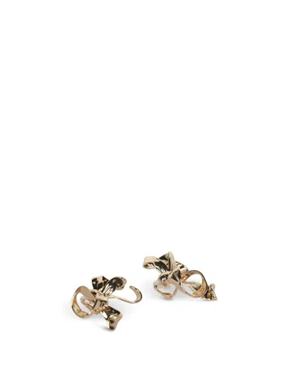 Self-portrait Gold Bow Earrings In Gold