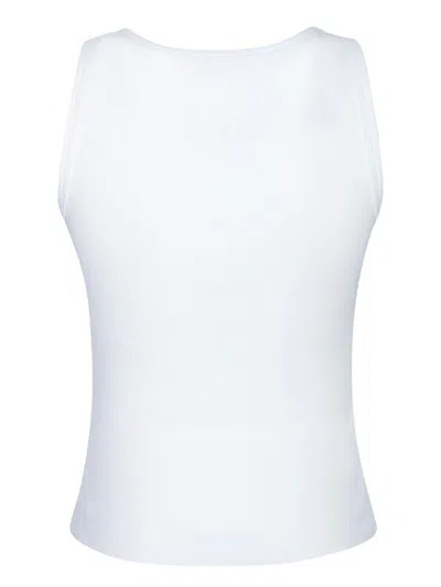 Casablanca Ribbed Logo-plaque Tank Top In White