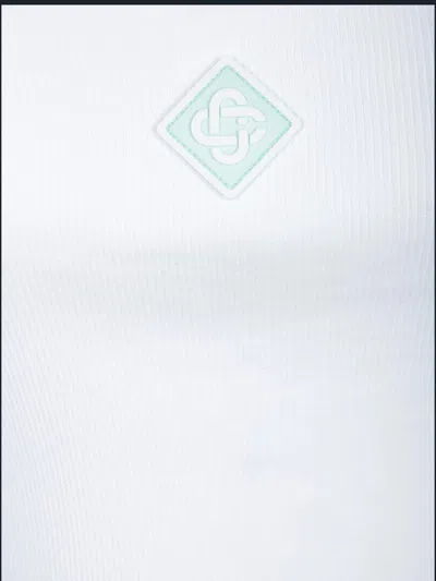 Casablanca Ribbed Logo-plaque Tank Top In White