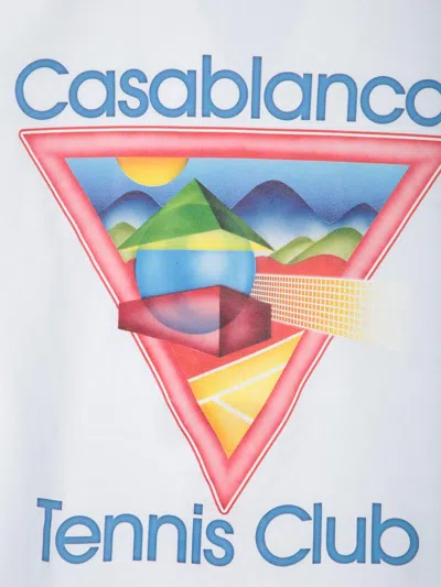 Casablanca Cotton Crew Neck T-shirt With Graphic Print In Gray