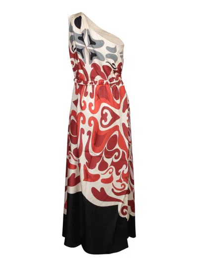 La Doublej Roy One-shoulder Printed Silk-twill Maxi Dress In Multi