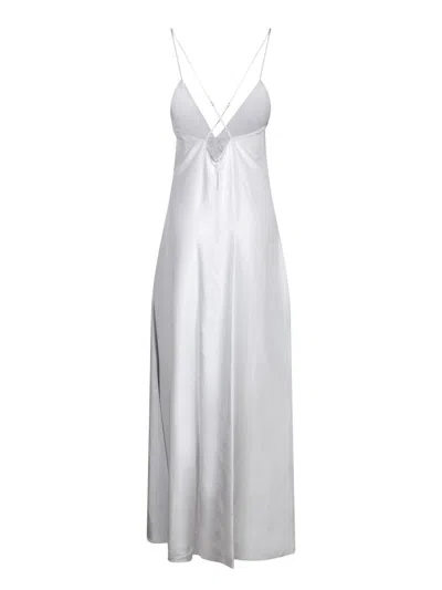 Forte Forte Habotai Mother Of Pearl Silk Dress In White
