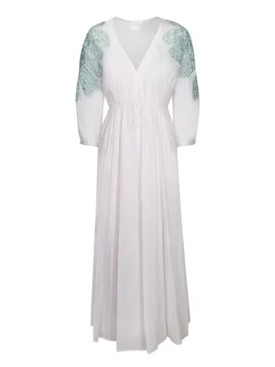 Forte Forte Embroidered Voile White Midi Dress In White