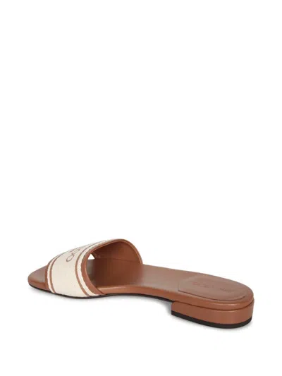Jimmy Choo Joa Leather Flat Sandals With Round Toe