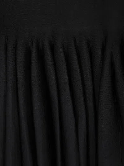 Alaïa Womens Godet Pleated Knitted Top Noir Alaia In Black