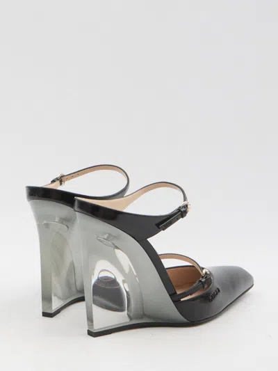Gucci Mules With Transparent Wedge Heel