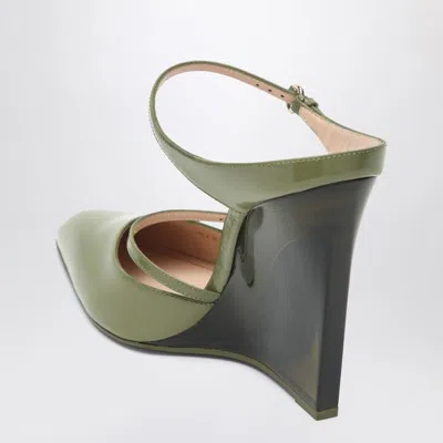 Gucci Green Sabots With Transparent Wedge