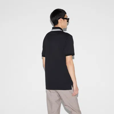 Gucci Men Logo Motif Polo Shirt In Blue