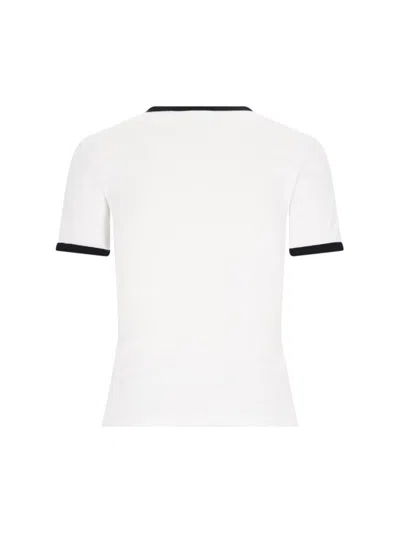 Courrèges Cotton T-shirt With Contrasting Logo Trim In White