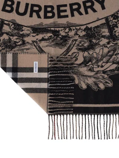 Burberry Reversible Cashmere Scarf In Brown
