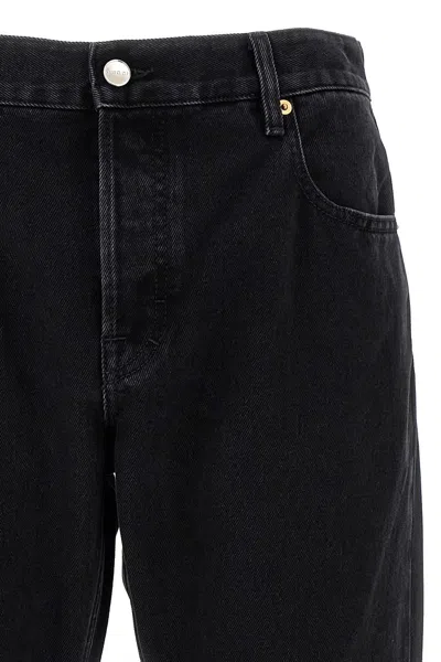 Gucci Men Web Turn-up Slim-fit Jeans In Black